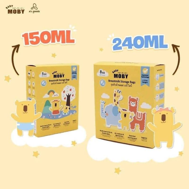 Moby - túi trữ sữa thái lan - dung tích 150ml & 240ml