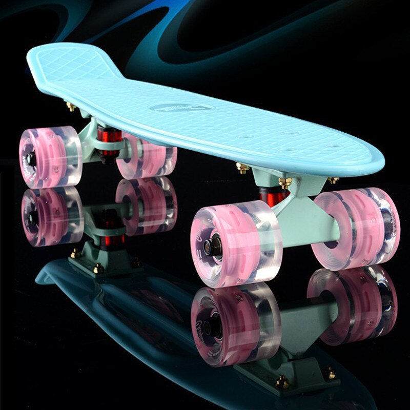 (CÓ ĐÈN LED)Ván trượt cao cấp,Ván trượt thể thao cao cấp Skateboard cỡ lớn bánh cao su đục mẫu mới 2021,Ván Trượt 4 Bánh, Chất Lượng Nhựa Dẻo, Bánh Xe Có Led