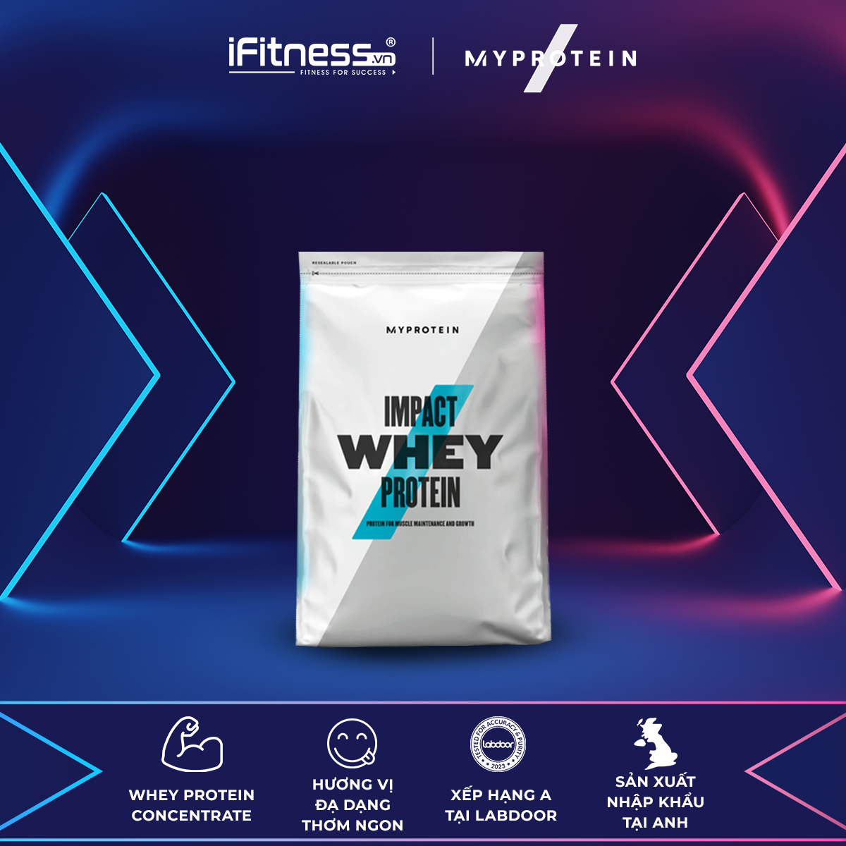 Myprotein impact whey protein - sữa tăng cơ 2.5kg