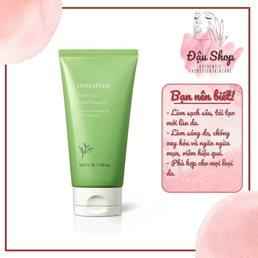 SỮA RỬA MẶT TRÀ XANH INNISFREE GREEN TEA CLEANSING FOAM