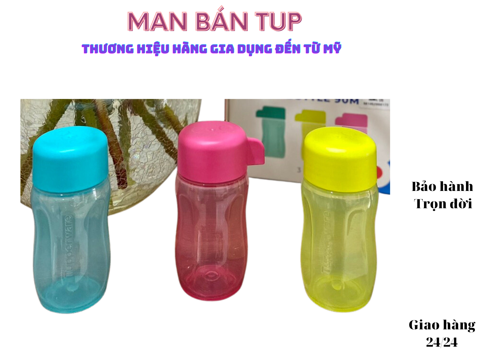 Bình nước Eco Tupperware, Eco Bottle 90ml , màu Vàng Chanh, dùng đựng nước, nước ép, các loại vitamin, các loại hóa mỹ phẩm, kẹo, các loại bột, các loại nước chấm, sốt,...