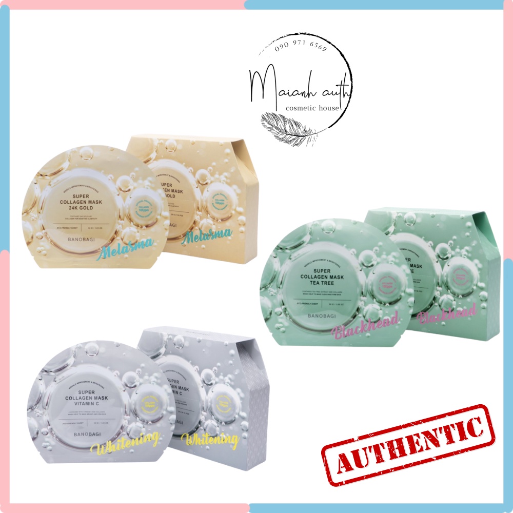 1 hộp mặt nạ banobagi super collagen mask banobagi mẫu mới 2021