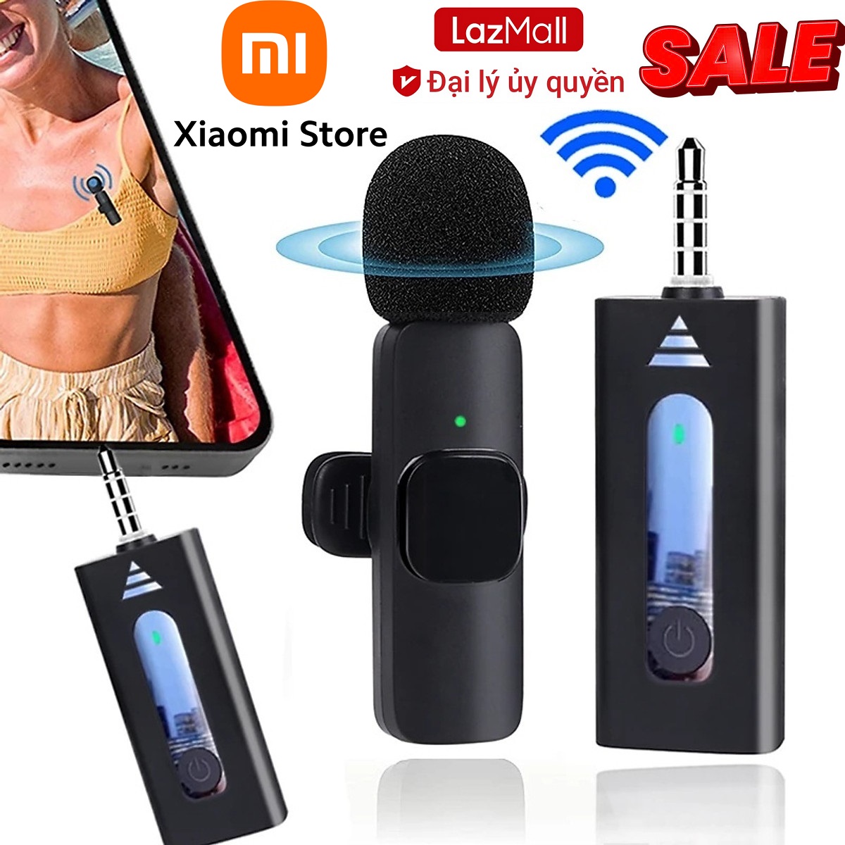 Tóm Ngay Sale XiaomiLazMall Micro Thu Âm Không Dây Cài Áo K35 Bộ 1 Mic Jack 3.5mm Chống Ồn, Chống Nhiễu, Độ Nhạy Cao, Quay Video, Livestream, Ghi Âm, Quay Vlog, Học Online, Chơi Game, Zoom Cho Điện Thoại, Tablet, Laptop, PC,...Kết Nối Trực Tiếp Dễ Dàng