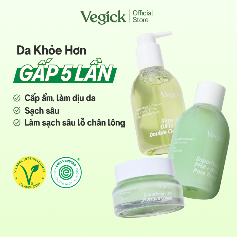 Bộ 3 Dưỡng Da Thuần Chay Vegick Superfood