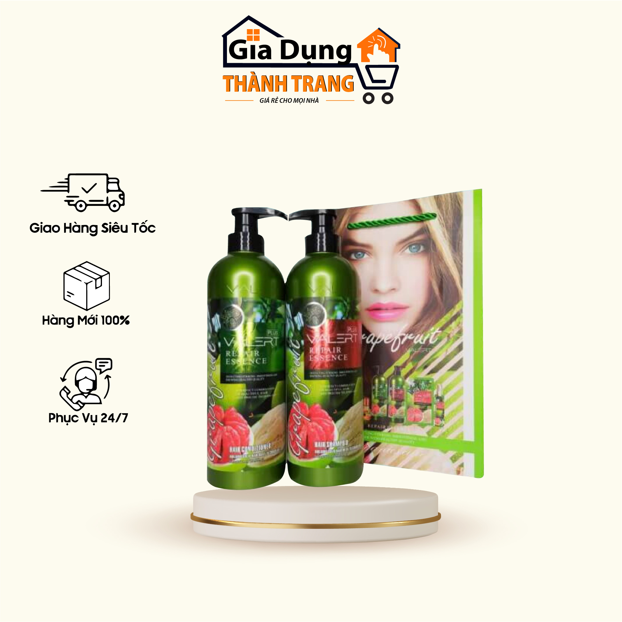 Cặp dầu gội dầu xả chống rụng kích thích mọc tóc chiết xuất tinh chất bưởi valert 850ml