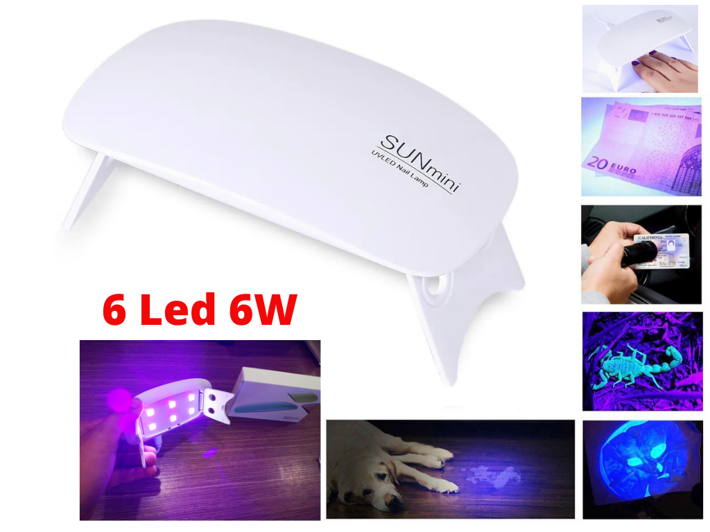 Đèn uv mini sun sấy keo uv sấy móng tay sấy keo dán kính uv điện thoại 6w