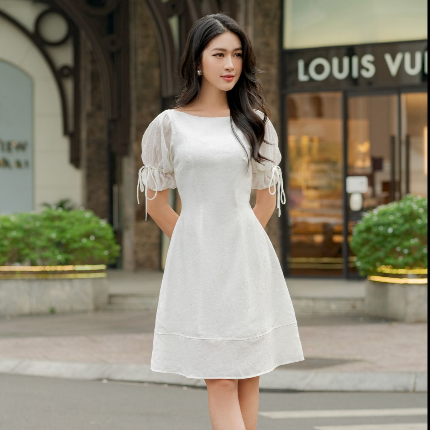 Olv - đầm riley dress in white