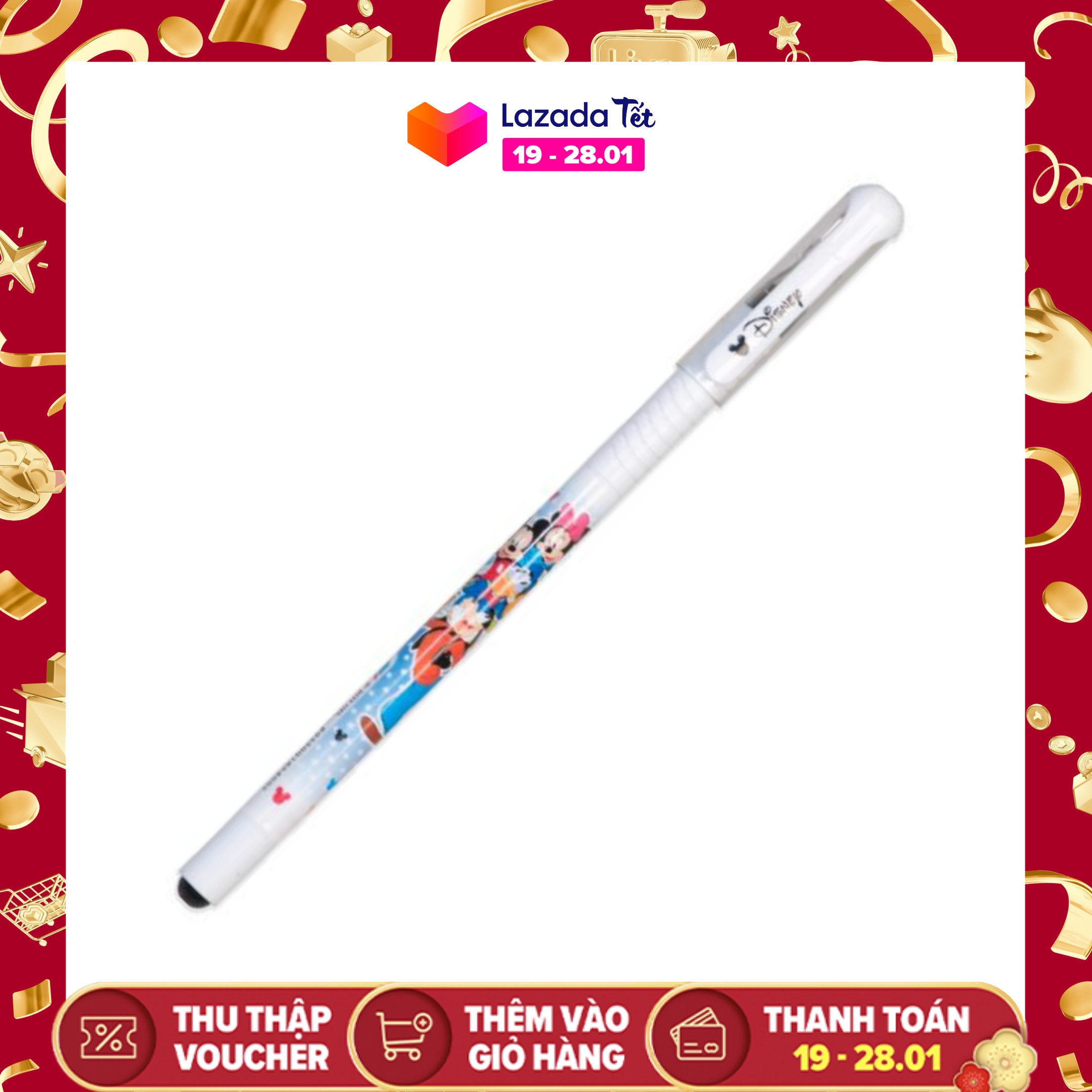 Bút gel thiên long disney mickey gel-030/mi - công nghệ mới với 2 viên bi