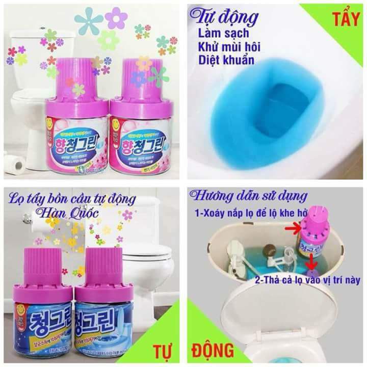 cốc thả bồn cầu khử mùi hàn quốc có thể dùng được 2500 lần xả giá tiết kiệm dể dùng