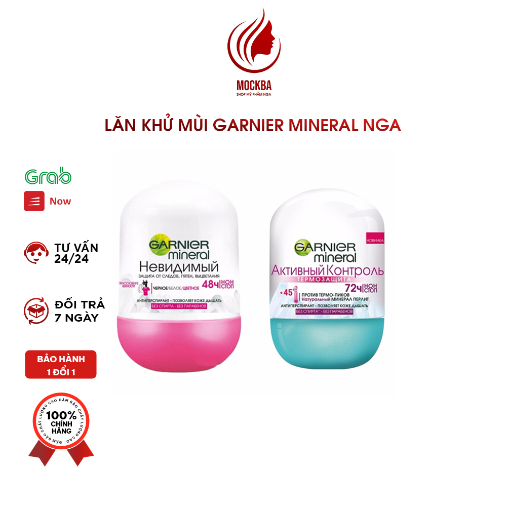 Lăn khử mùi nam , lăn khử mùi nữ garnier mineral nga 50ml hàng nga giảm mồ hôi liên tục 48 giờ, giúp khô thoáng shopmyphamnga_mockba