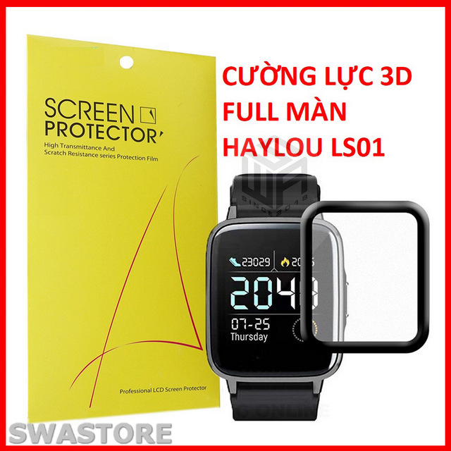 Cường lực 3D Haylou LS01 loại dẻo 6H full màn hình tặng kit vệ sinh màn hình SWASTORE cường lực đồng hồ Haylou LS01