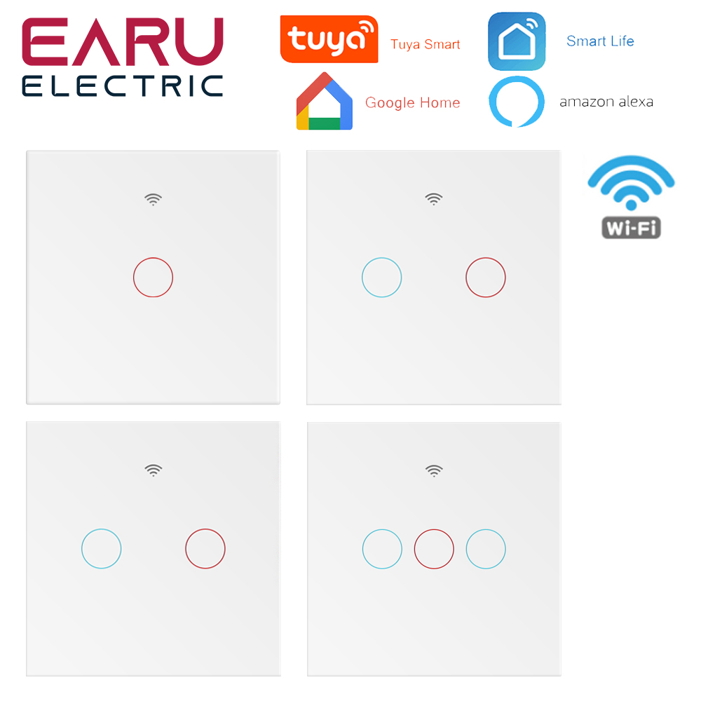 EU tuya wifi thông minh tường chuyển đổi với Glass bảng điều chỉnh cảm