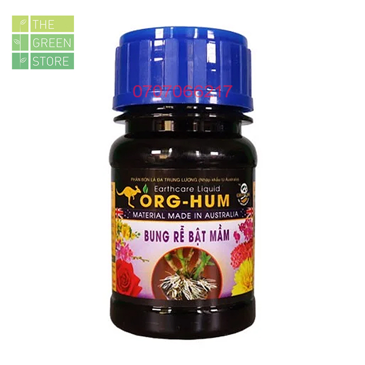 Phân bón ORG-HUM (100ml) hữu cơ dạng lỏng, bổ sung humic, kích bật mầm đâm chồi cho hoa lan, hoa hồng, mai vàng, hoa cây cảnh, rau sạch, cây ăn trái