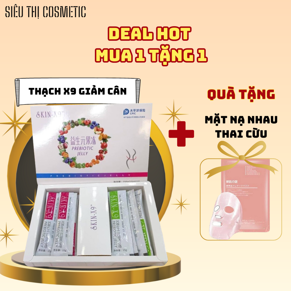Thạch thải mỡ giảm cân skin x9 trang nemo + tặng nạ nhau thai cừu