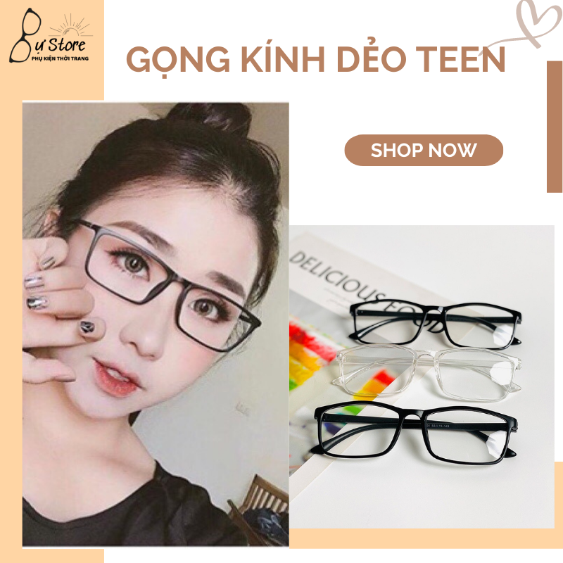 GỌNG KÍNH DẺO HOT HÀN QUỐC - UNISEX THỜI TRANG - GỌNG MẢNH NHẸ 0 ĐỘ THOẢI MÁI