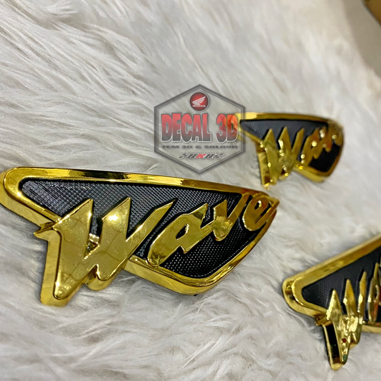 Tem mặt nạ wave thái xi vàng cực đẹp chất liệu nhựa cứng dán xe Honda WAVE nhỏ