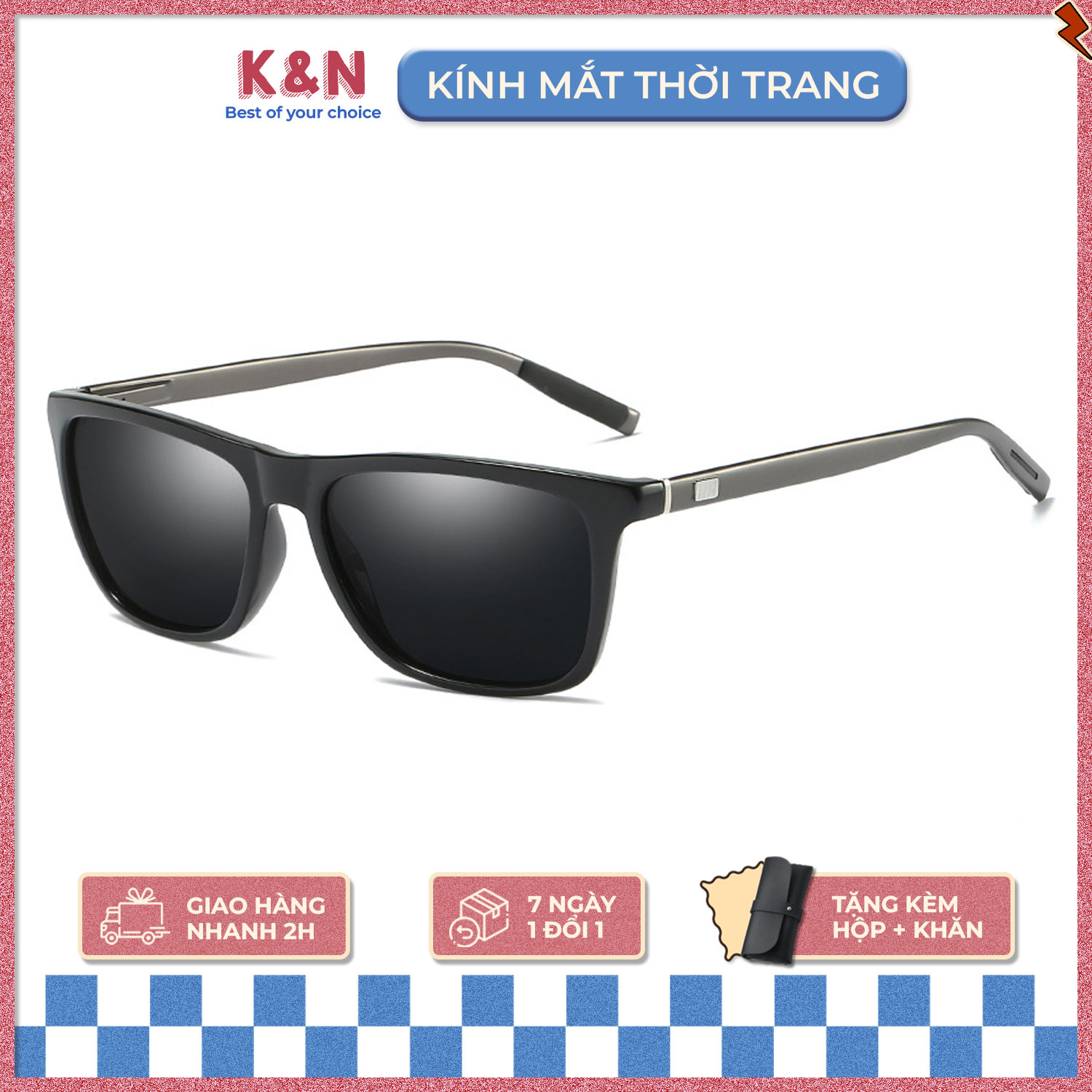Kính mát nam chống tia uv siêu ngầu kính râm nam thời trang hàn quốc tròng phân cực chống chói - ak010 - k&n store