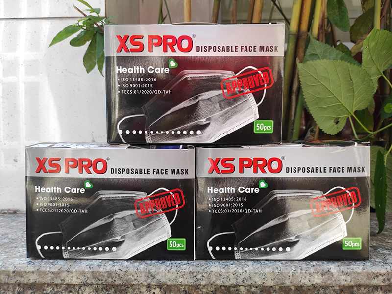 Khẩu Trang Y Tế XS PRO 4 Lớp Màu Xám Hộp 50 CÁi