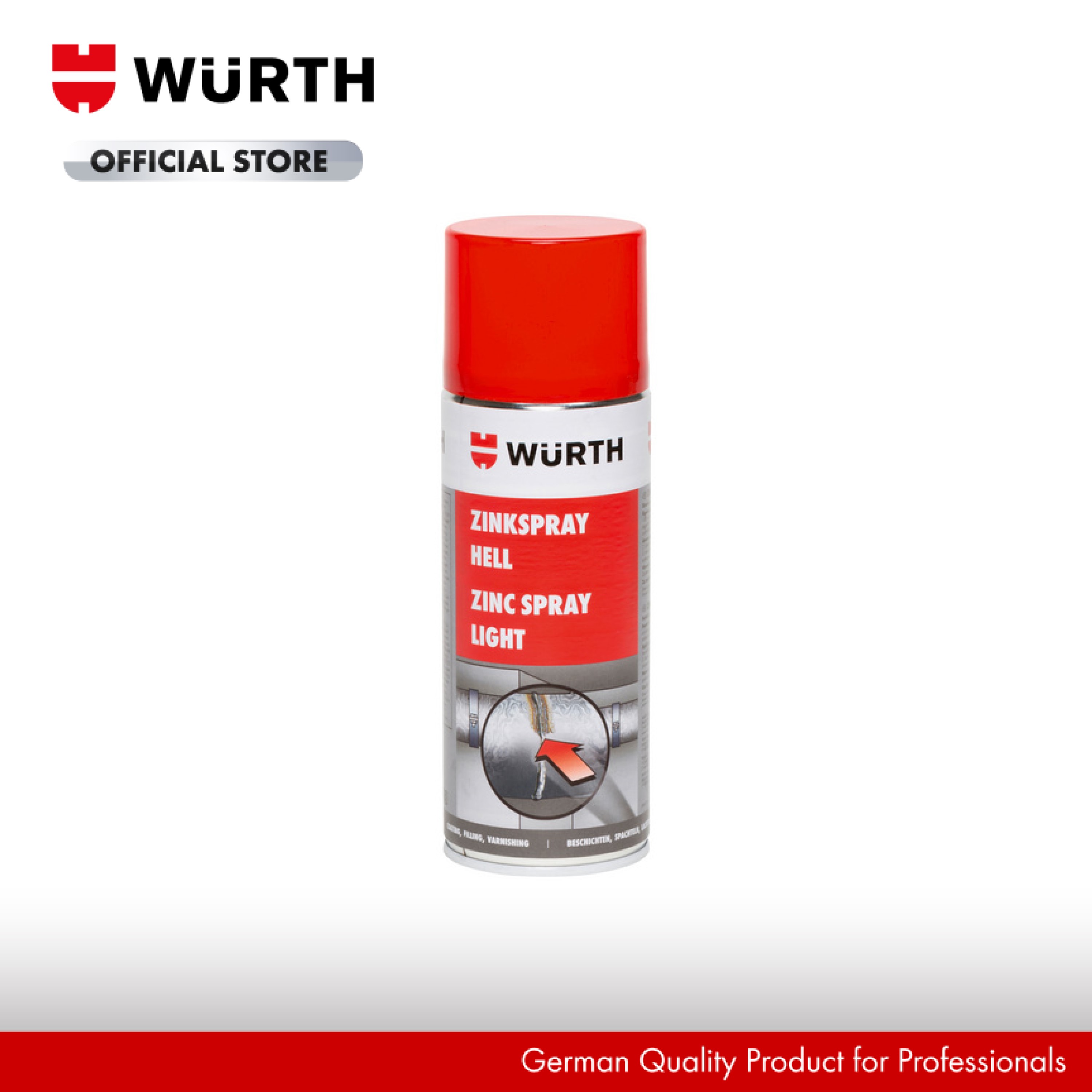 Wurth Chất Mạ Kẽm Màu Sáng Zinc Spray Light 400Ml
