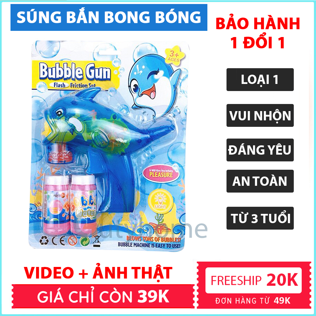 Đồ chơi cá heo thổi bong bóng đáng yêu chất liệu an toàn cho bé trên 3 tuổi  - Giao màu ngẫu nhiên