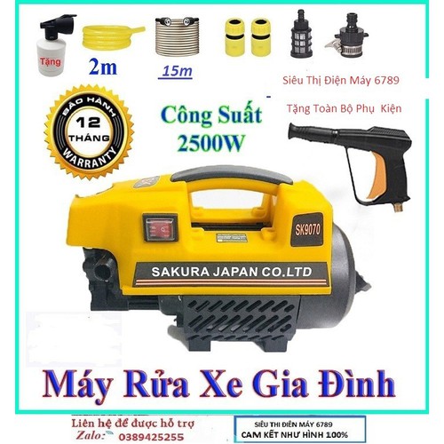 Máy rửa xe, Máy rửa xe oto , xe máy nhật - 2500w -220v , - Sakura