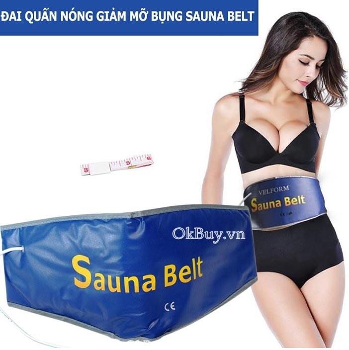 Đai Quấn Nóng Giảm Mỡ Bụng Sauna Belt tặng kèm thước dây