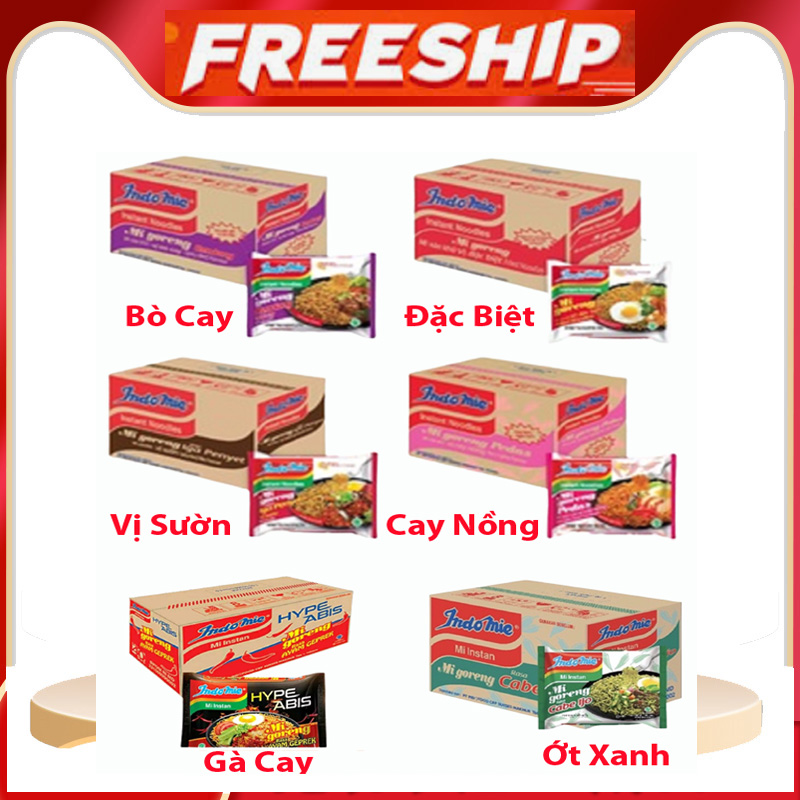 Mì Indomie Mỳ siêu ngon ăn không ngán COMBO 40 gói x thùng - Cherrys store