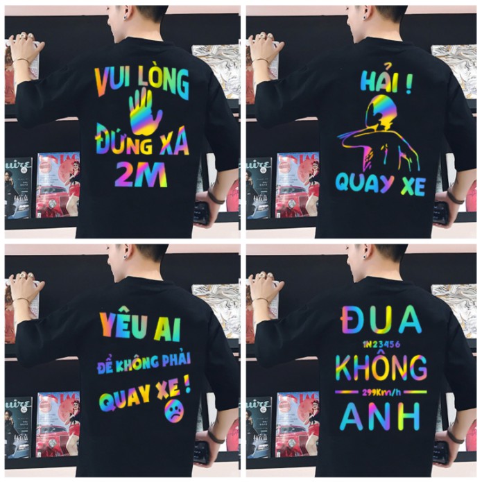 Áo thun nam nữ phản quang bảy màu nhiều mẫu đẹp, cá tính, giá rẻ, áo phản quang tay lỡ, áo phông phản quang bền đẹp - THE THY