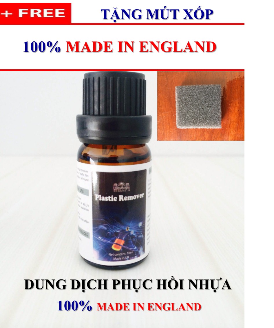Chất phục hồi nhựa bạc màu Plastic Remover England 10ml