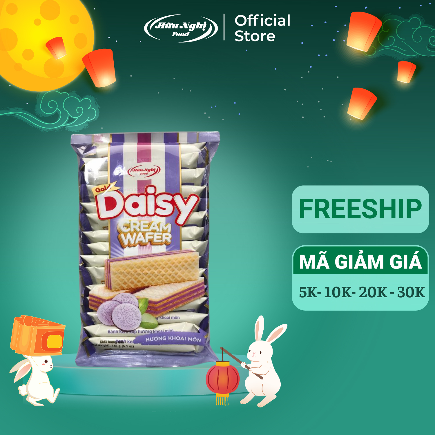 Bánh gold daisy kem xốp khoai môn 145g