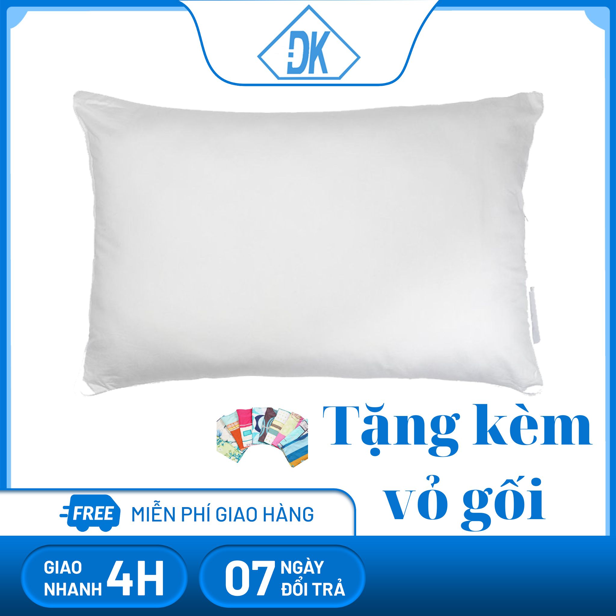 1 Gối nằm ngủ 50x70cm + tặng kèm vỏ gối - ruột gối hơi hàng VN cao cấp - Đăng Khoa 79 - goi ngu goi hoi