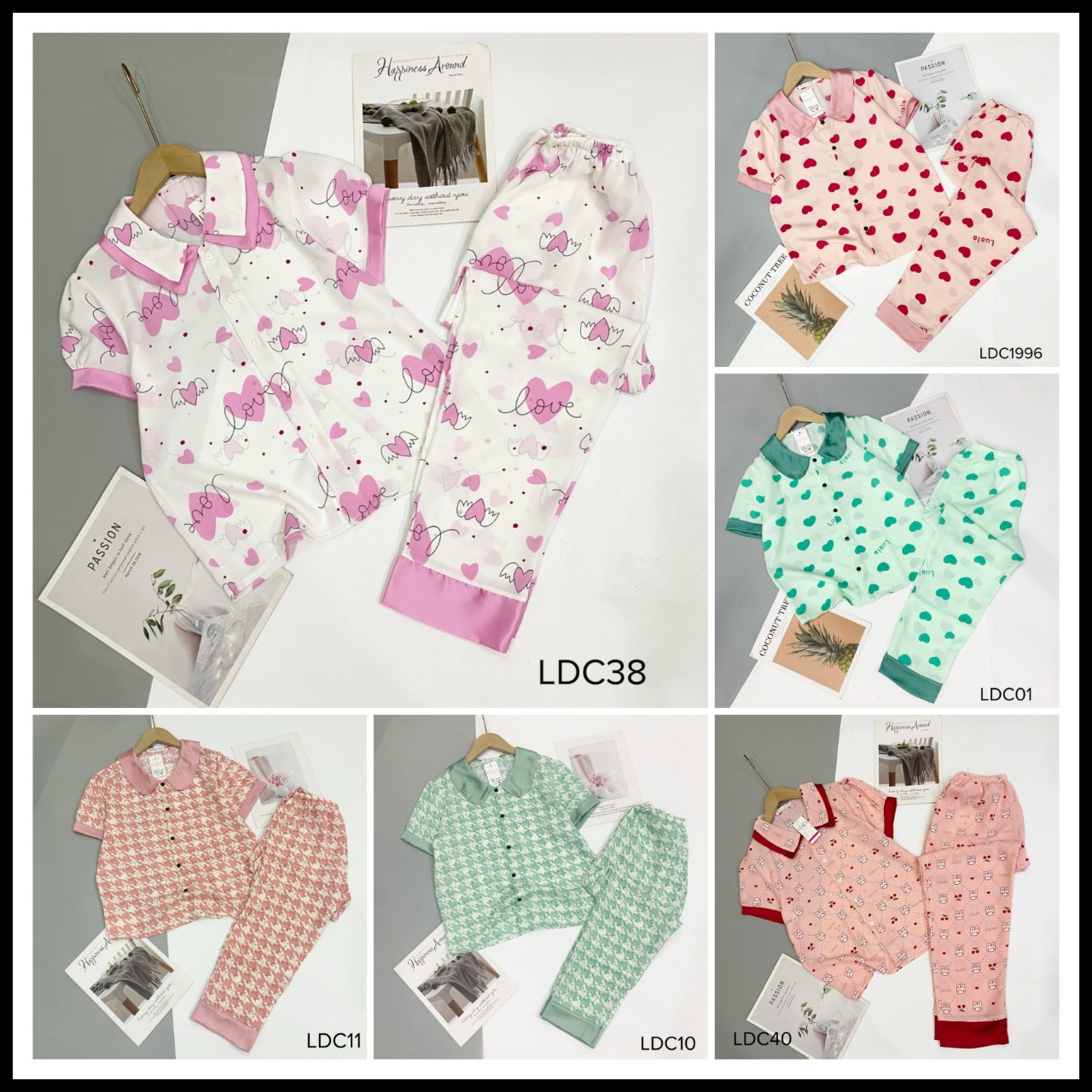 Bộ pijama lụa mango quần dài cao cấp có size