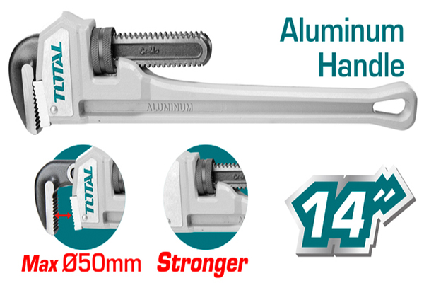 Mỏ lết răng tay cầm nhôm 14 inch total thtal17146