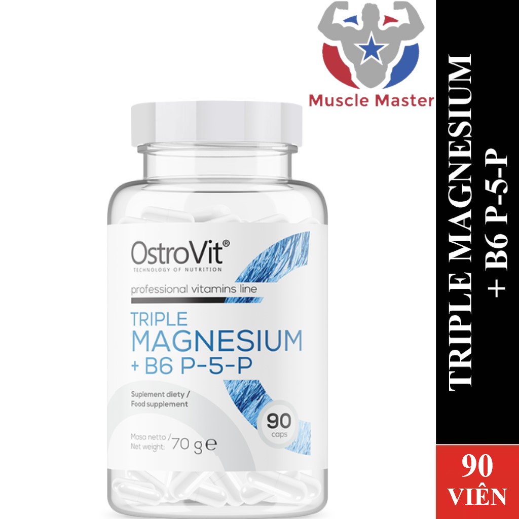 Thực phẩm bổ sung ostrovit triple magnesium + b6 p5p 90 viên