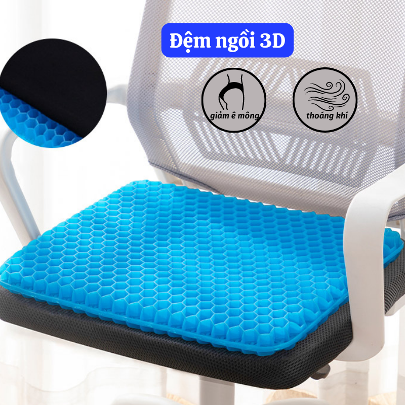 Đệm ngồi silicon 3d đệm ngồi lót mông thoáng khí chống đau mỏi kèm vỏ taka home