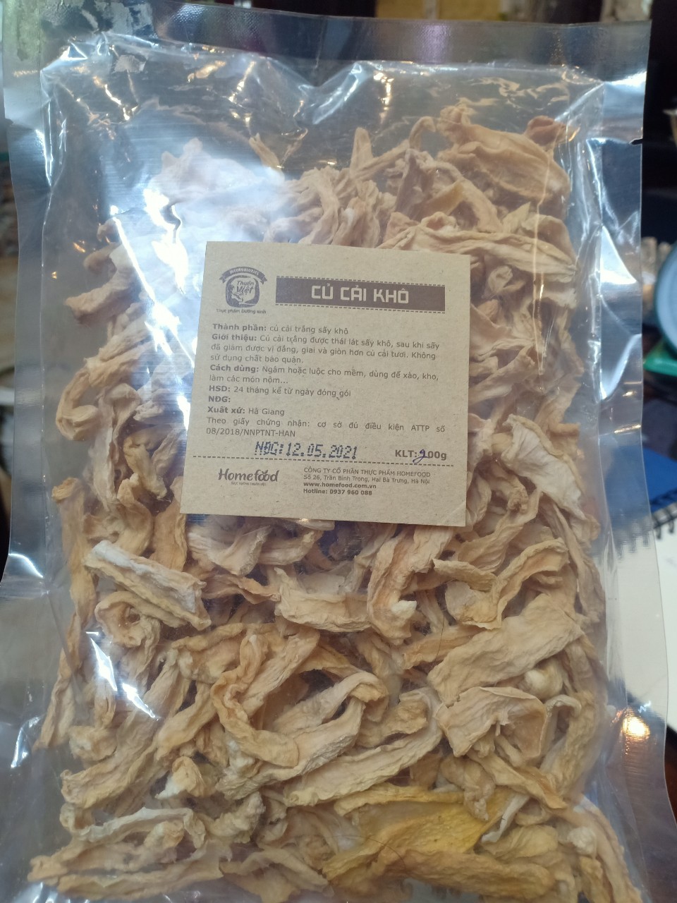 Củ cải trắng sấy khô thuần việt 200g