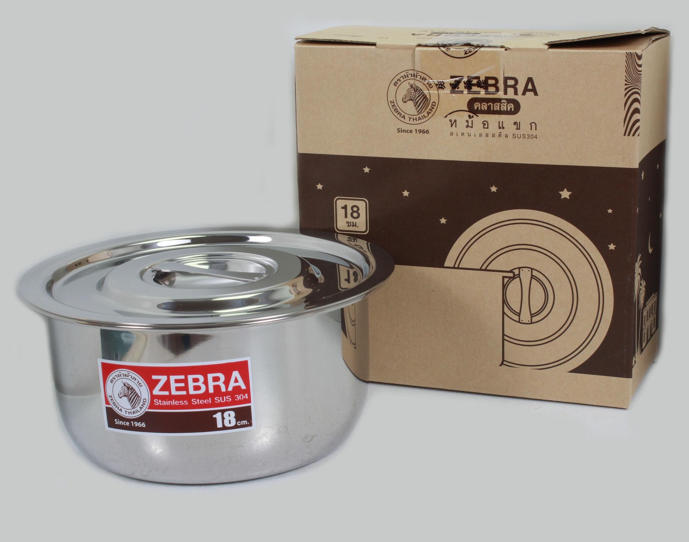 Thố Inox có nắp Indian 1 đáy 18cm-2.4L -170018 zebra Thái Lan