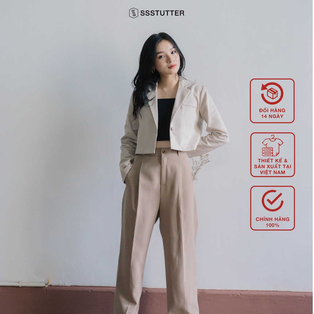 Áo khoác nữ SSSTUTTER dáng croptop blazer trẻ trung hiện đại gem blazer