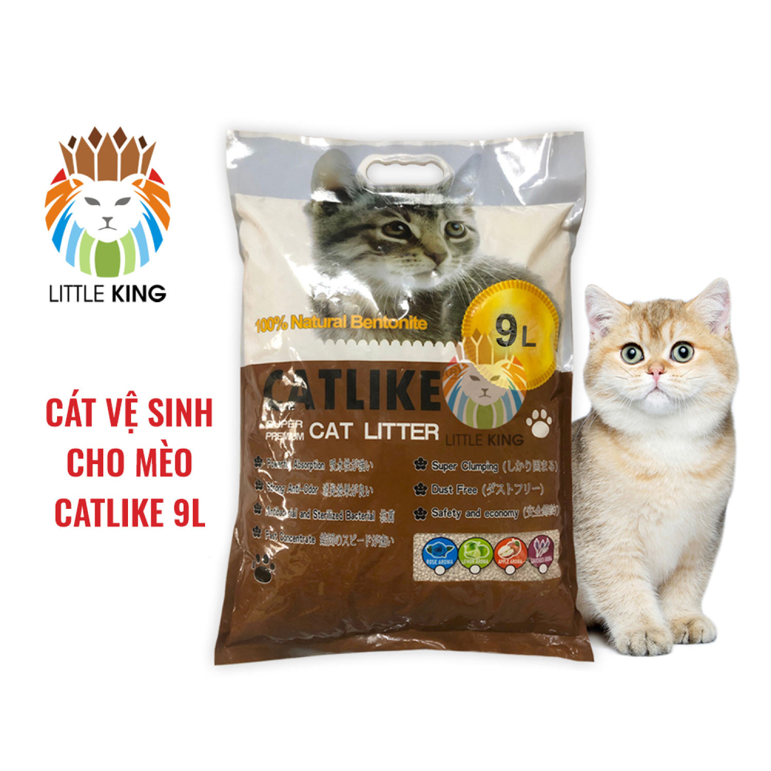 Cát vệ sinh cho mèo hương cà phê , Cát vệ sinh Nhật Bản Catlike 9L