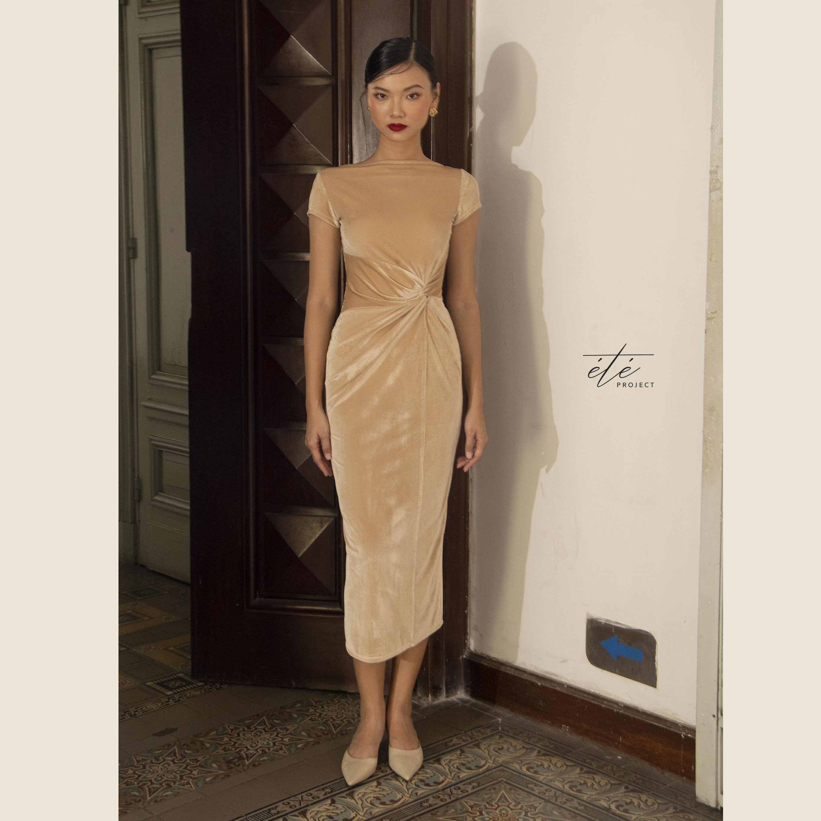Đầm ôm body _ đầm nhung tăm kem _ an dress _ été project