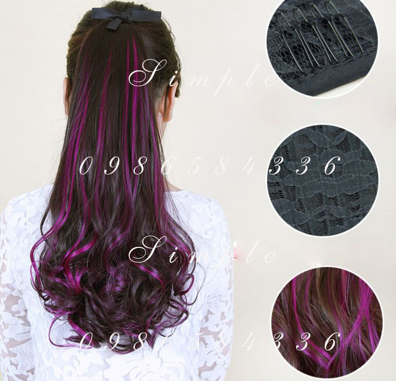 Tóc giả đuôi ngựa móc line [ Ảnh thật+ Tặng Sticker cá tính]