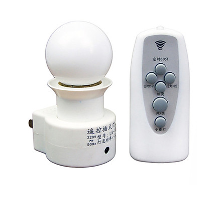 Phích cắm Đuôi đèn chân xoáy E27 - Bật Tắt điều khiển từ xa có Remote- Đui đèn ngủ