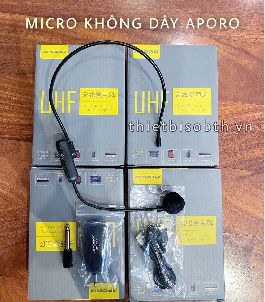 Micro không dây Aporo UHF dùng cho các dòng máy trợ giảng có dây, không dây