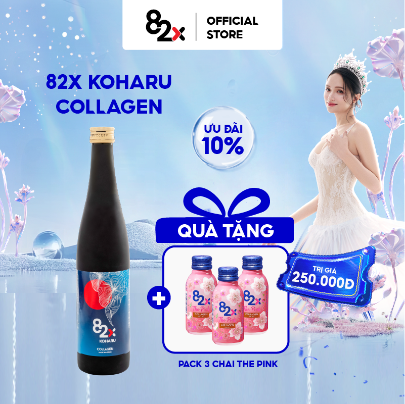 Nước Uống 82X Collagen Koharu Căng Da Mịn Màng, Phù Hợp Với Làn Da Và Cơ Địa Nhạy Cảm 500ml/Chai