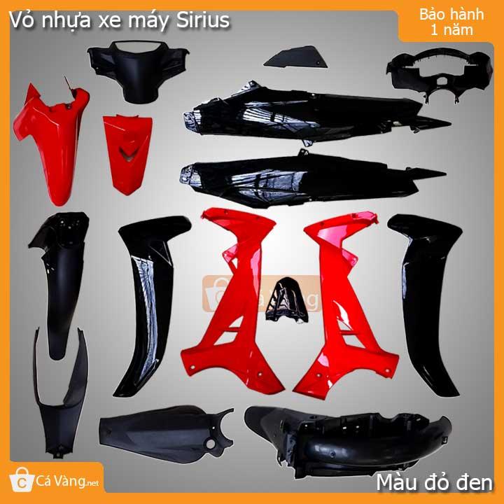 Vỏ nhựa xe máy Yamaha Sirius- nhựa ABS Ghi màu ĐỎ ĐEN