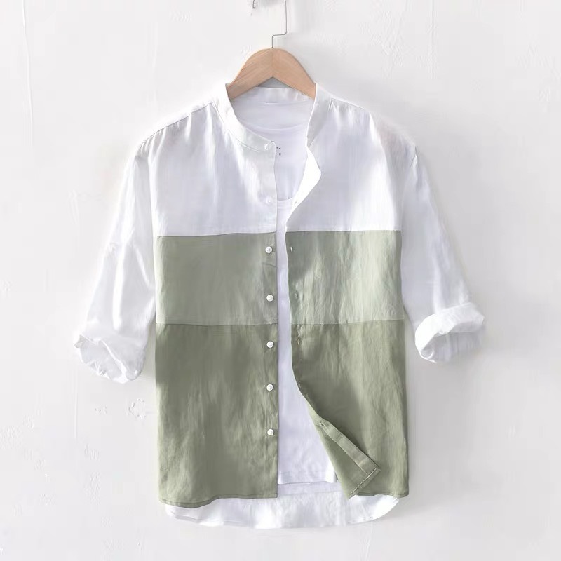 [HCM]ÁO SƠ MI CỔ TÀU CHẤT VẢI ĐŨI MÁT CỰC XỊN PHONG CÁCH LỊCH LÃM TRANG NEMO SHOP