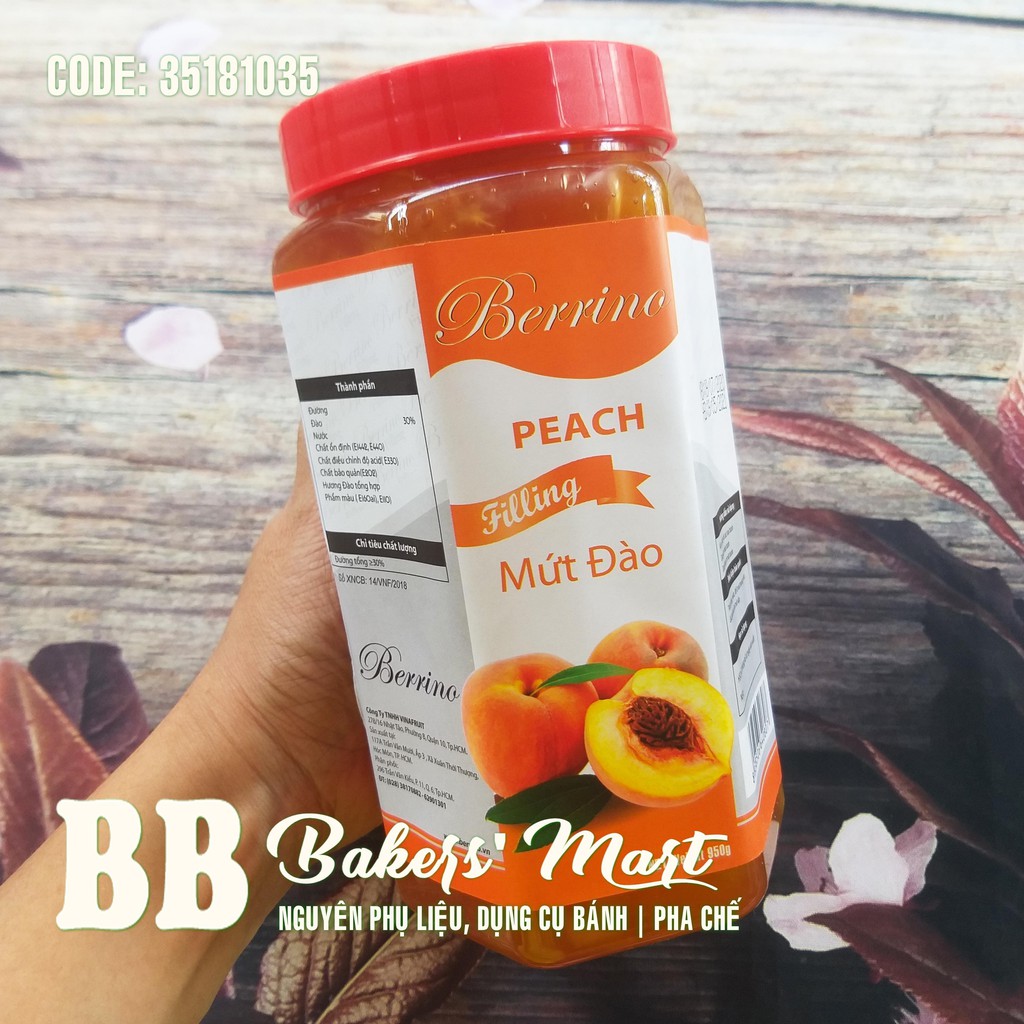 Mứt nhân filling berrino đào - hủ 950gr