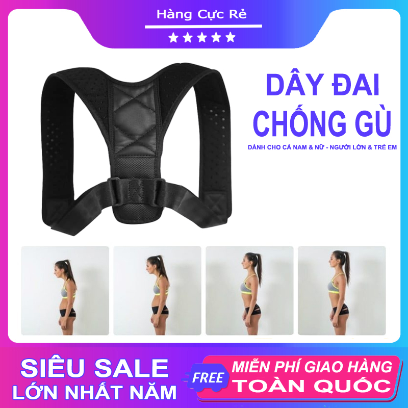 Đai chống gù lưng loại Tốt, Free size cho Trẻ em và Người lớn, giúp hỗ trợ cột sống Posture Support - Shop Hàng Cực Rẻ