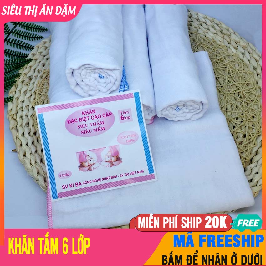 Khăn Tắm Cho Bé Sơ Sinh Chất Liệu Xô Siêu Thấm, Mềm Mại, An Toàn Cho Da Bé, Vải Cotton Dày Dặn - Khăn Tắm Em Bé, Khăn Choàng Tắm, Khăn Xô Tắm Cho Trẻ Sơ Sinh, Khăn Tắm To - khan tam 6 lớp - BTT00557