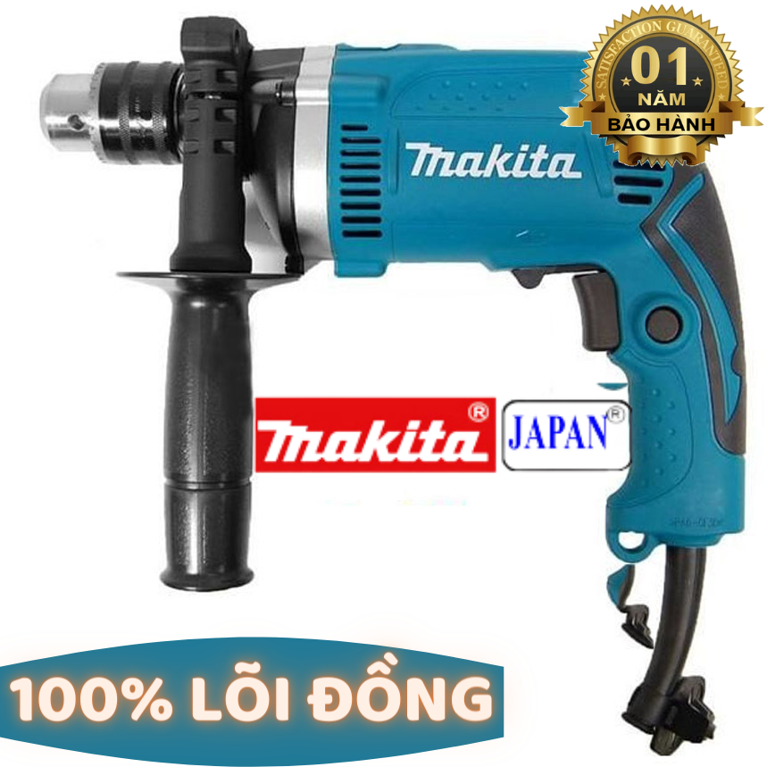 Mua Máy khoan cầm tay chính hang Máy khoan điện MAKITA HP 1630 có khoan búa Khoan tường Máy đục Bê tông Lõi đồng 100% Công suất lớn 1200W mạnh mẽ bền bỉ dùng để khoan tường khoan kim loại khoan gỗ sắt thép vv....